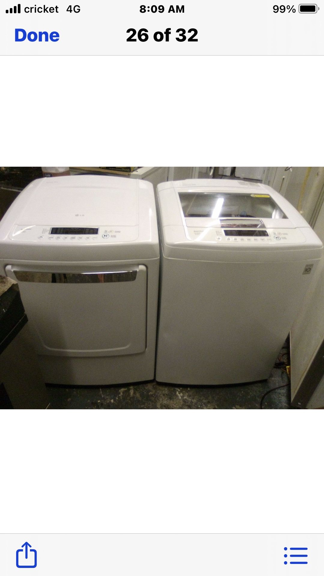 Washer And Dryer LG Super Capacity