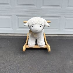 Pottery Barn Lamb Rocking Horse Chair Toy 