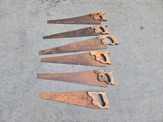 Lot of 6 Vintage Hand Saws - Disston, Stanley, JCPenney