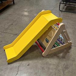 New 4 in 1 Wooden Climbing Slide Toy with Net 3-Sided Wooden Triangle Climber