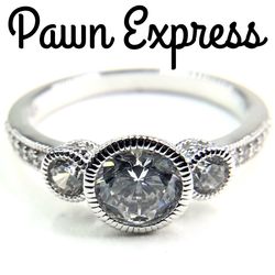 Sterling Silver Cubic Zirconia Bezel Promise Ring