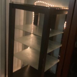 Five Tier Frosted Glass Black With Multiple Holes For Gaming System