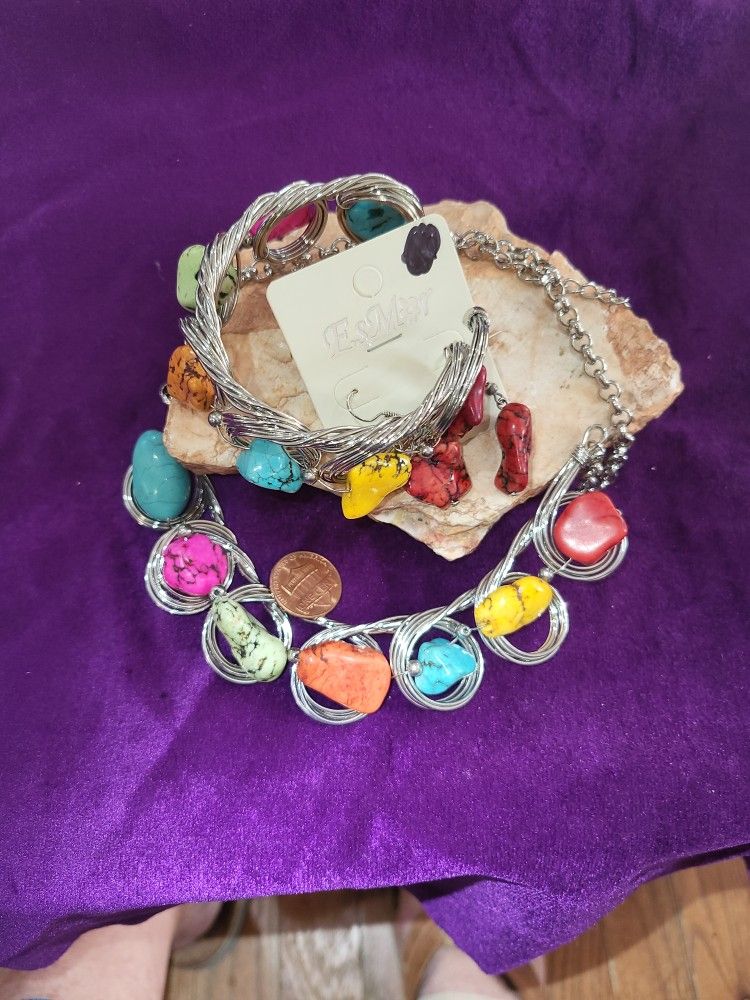 Esmar Necklace, Earrings, Bracelet Set