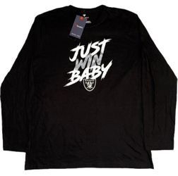 Fanatics Just Win Baby Las Vegas Raiders Long Sleeve T Shirt Mens Small & Medium New