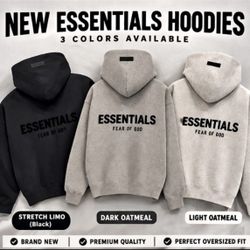 NEW Essentials Style Hoodies – Stretch Limo / Dark & Light Oatmeal – Ready for Pickup