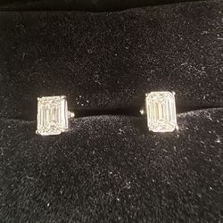 Moissanite emerald cut earrings 1/2CT