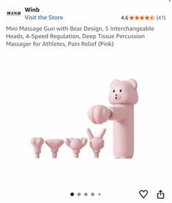 Winb Bear-Shaped Mini Massage Gun – Pink