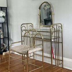 Vintage Dressing Table And Stool