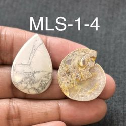 Multi-Stone Mix Shape Gemstone Cabochon-2Pc Lot-MLS-1-4/STK-123
