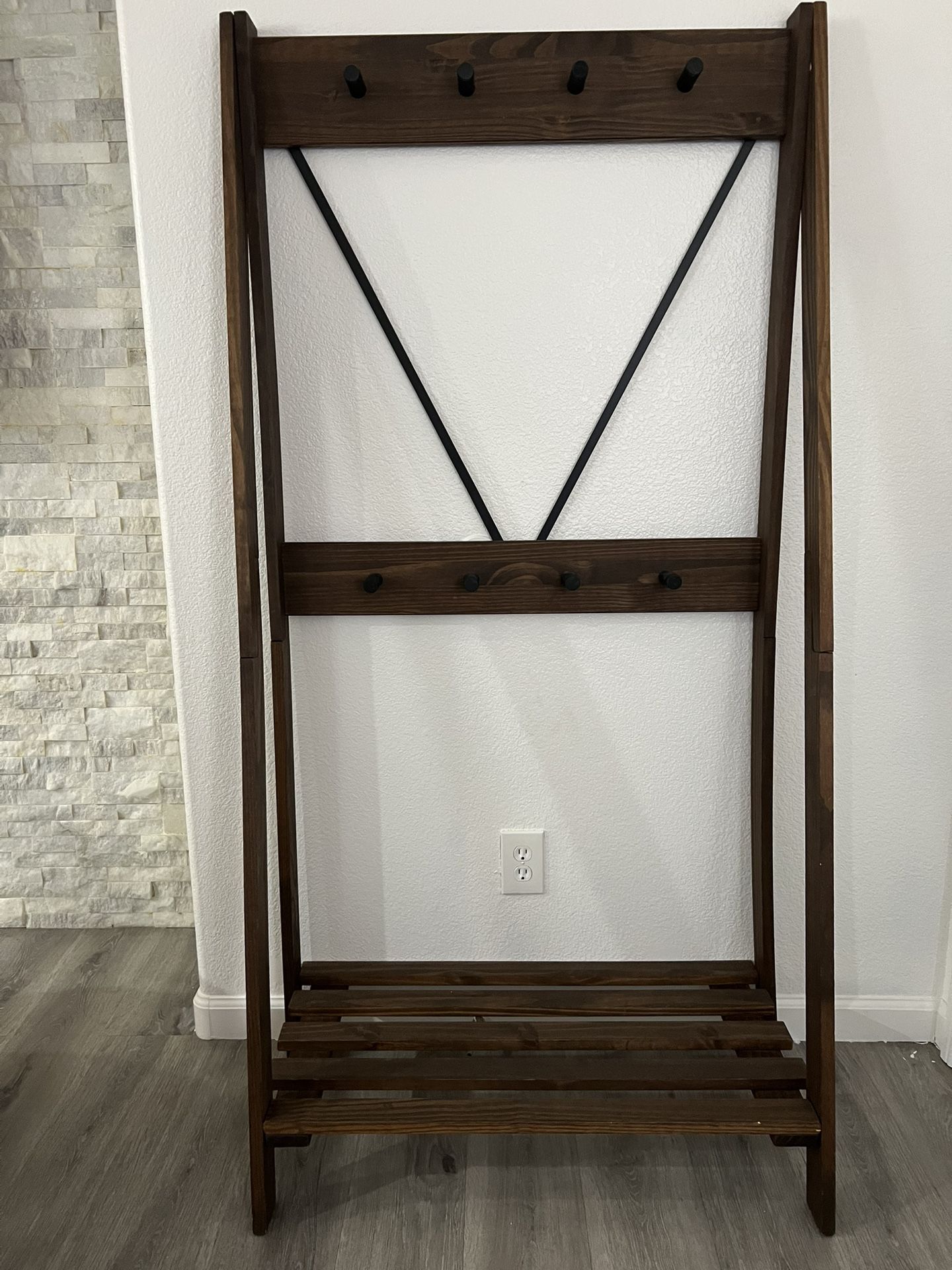 coat rack with pegs + a shoe shelf 