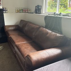 Pottery barn Leather Couch 