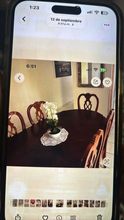 Juego de comedor de 6 sillas con vitrina y espejo