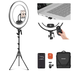 NEEWER RL45B 18" Edge Lit Ring Light 45W Tripod Stand App 2.4G Remote
