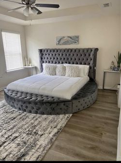 ROUND STORAGE BED in Grey 🩶🩶 FAST DELIVERY!! 🚚 