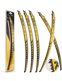 15" Pruning Blade for Reciprocating Saw,Arc Edge Japanese Saw,5 Pack 6 TPI, Heat Treated CR-V Steel, Cuts Wood & Tree Limbs, Less Binding, Fits Dewalt