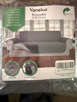 Brand New Vanelux Reversible Loveseat Cover - Gray/Light Gray - Sealed $29