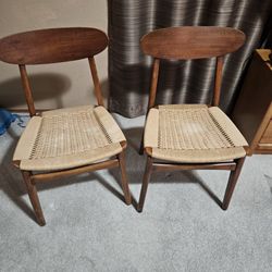 Vintage Hans Wagner MCM Danish Chairs -set of 2