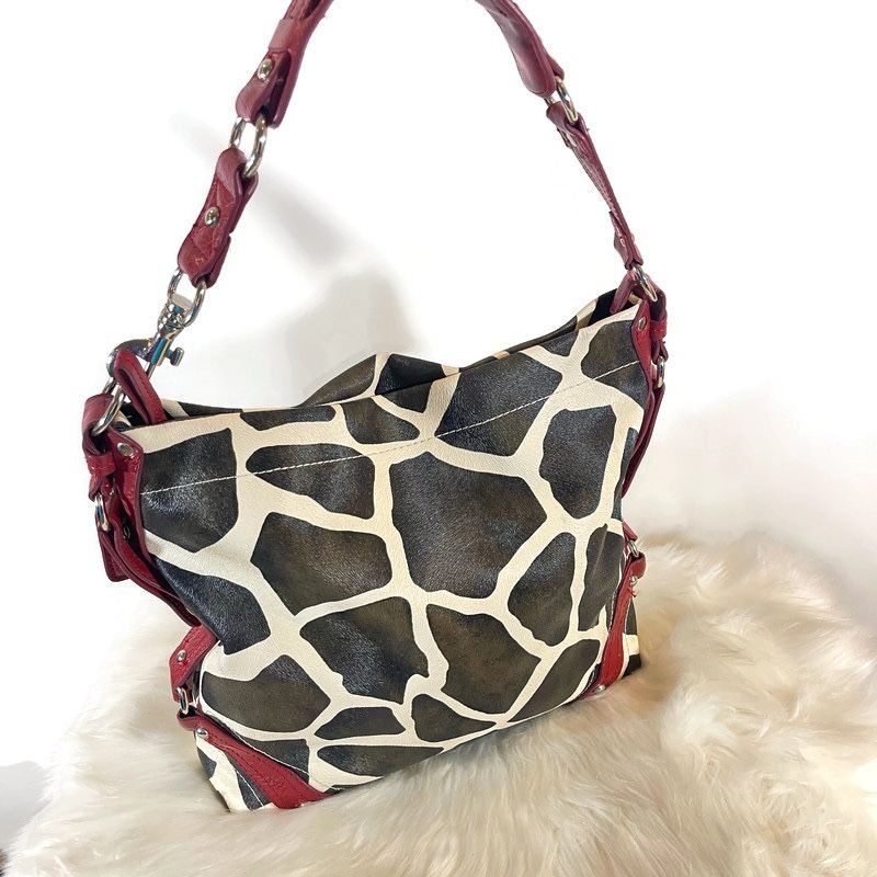 Hobo Style Giraffe Print Shoulder Bag Purse