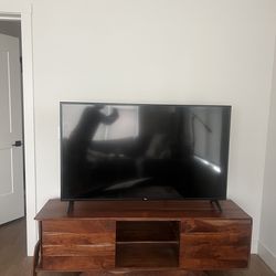 The Mid Century Modern - Urban Port 17 in. Walnut and Brown Wood TV Stand