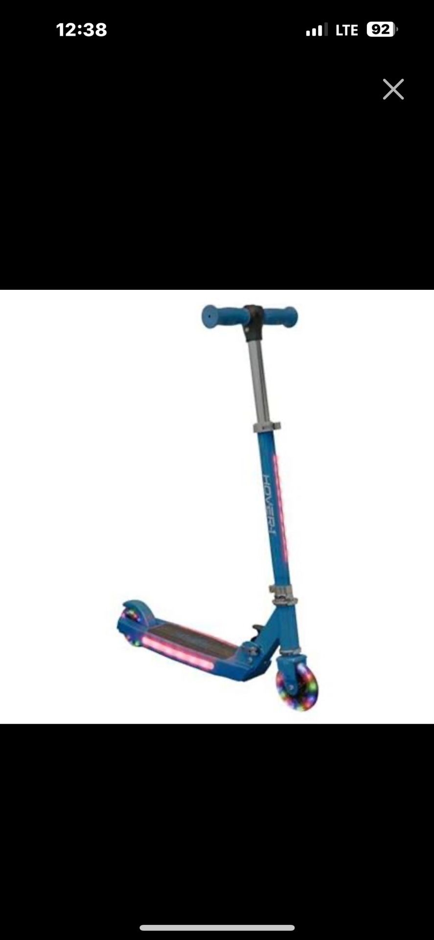 Hover-1 Lunar Kids Folding Kick Scooter with Color-Changing LED Light Up Wheels, Foot Brake, Adjustable Height Handle, and Light Weight Design