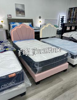 Twin bed frame with mattress