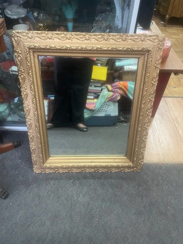 Antique Gold Gilt Ornate Mirror 24 By 29