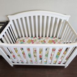 Crib with mattress and changing table