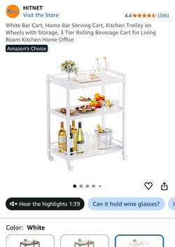 HITNET Bar Serving Cart, White. Brand new!