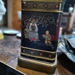 1960s Frederick Cooper Tea Canister Table Lamp 