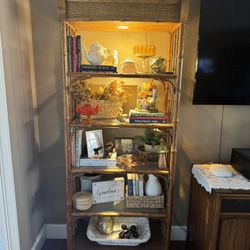 Bamboo And Glass Bookshelves