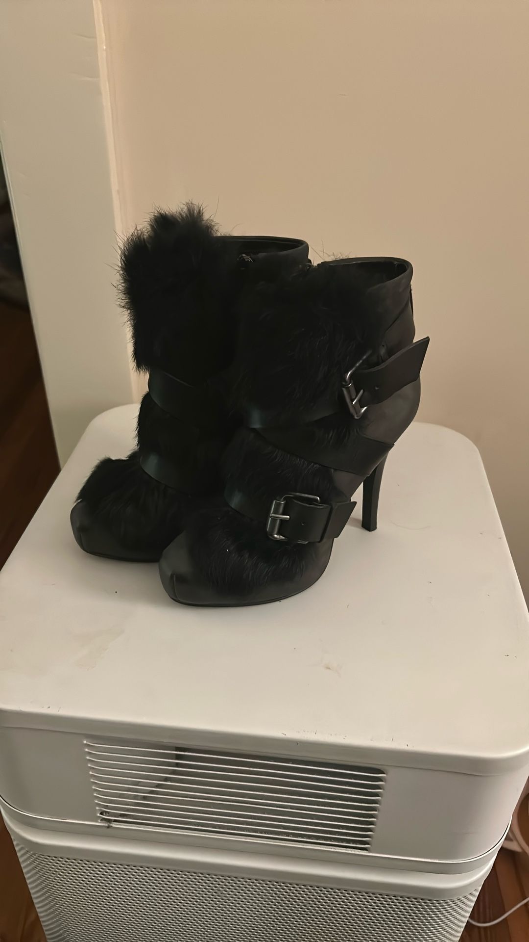 ASH Black Rabbit Fur Boots