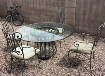 Indoor/Outdoor Glass Top Table