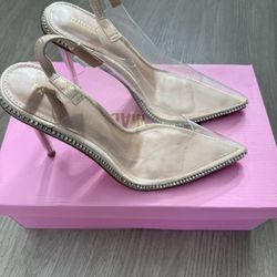Steve Madden x Winnie Harlow Clear Heels 7.5