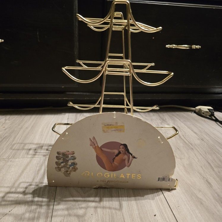 Blogilates 4 Tier Weight Rack - Gold
