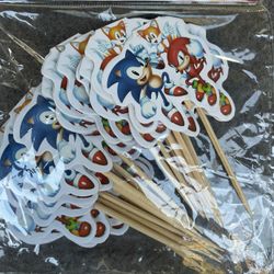 Sonic Birthday Cupcake Picks