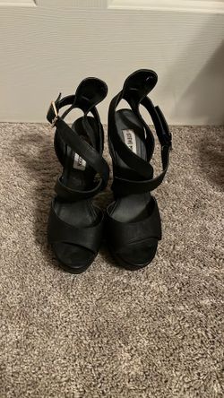 Steve Madden Black Wedges Heels 7