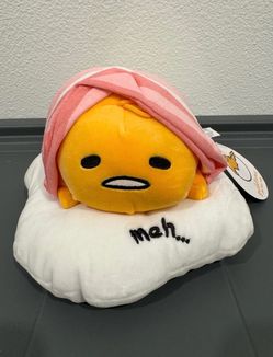 Fiesta Sanrio Gudetama The Lazy Egg w/ Bacon 11.5 Inch Hangable NEW BIG PLUSH