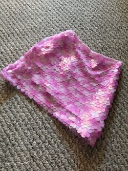 Pink Iridescent Sequin Mini Skirt