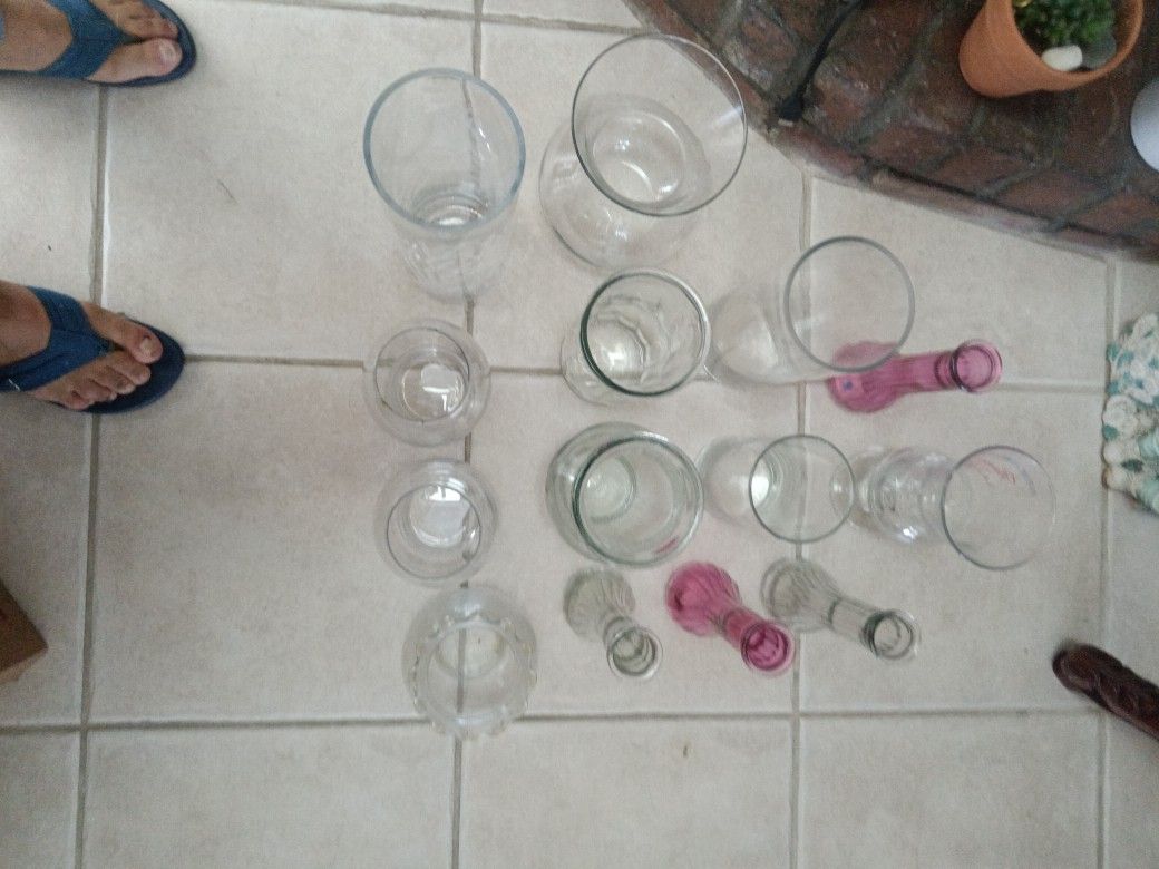 15 Vases Diferentes Vidrio Todo X 10 Dolares