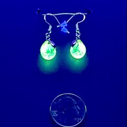 Uranium Glass Bead Drop Earrings