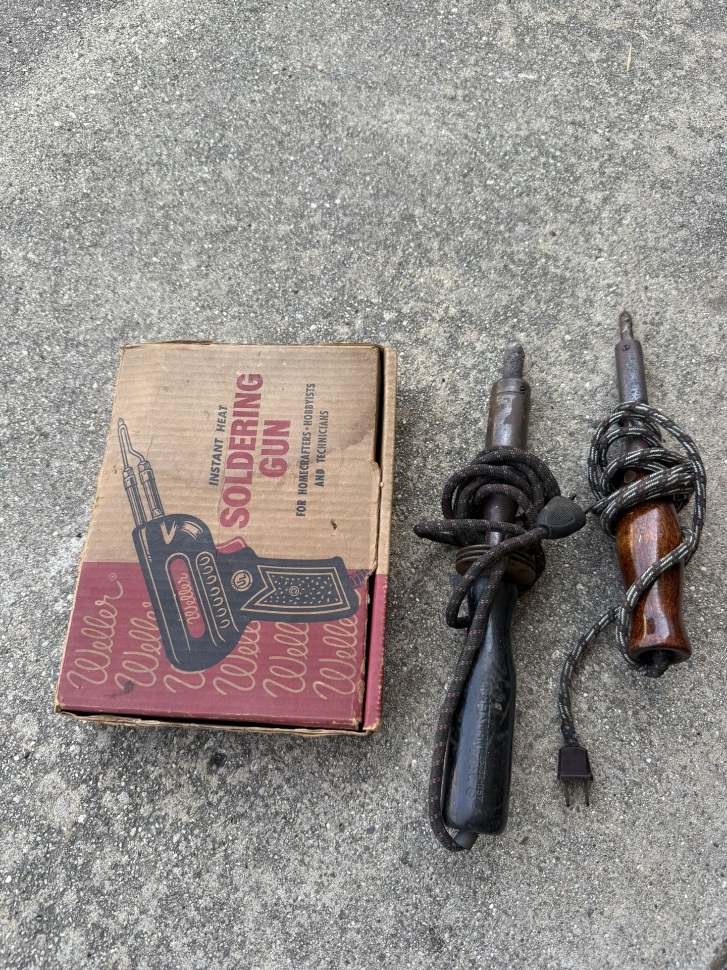 3 Vintage Soldering Irons Weller And Craftsman