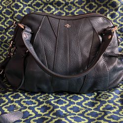 OrYANY Navy Blue Trina Italian Leather Satchel Bag purse