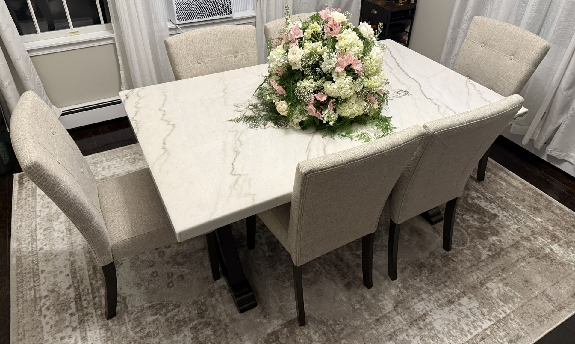 Marble Dining Room Table & Chairs