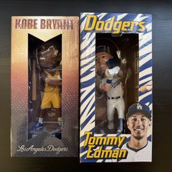 Dodgers Kobe Bryant and Tommy Edman Bobbleheads