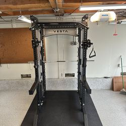 PRO SERIES Ultimate Half Rack Functional Trainer w/Smith Machine Bar | 320lb Stack | Gym Equipment | Fitness | Commercial | Squat Rack 
