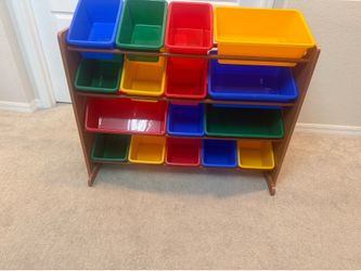 Children’s Muti-Colored Storage Bins and Stand
