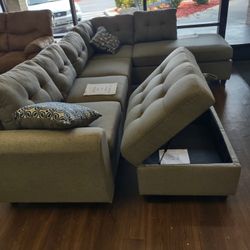 SECTIONAL SOFA AND STORAGE OTTOMAN