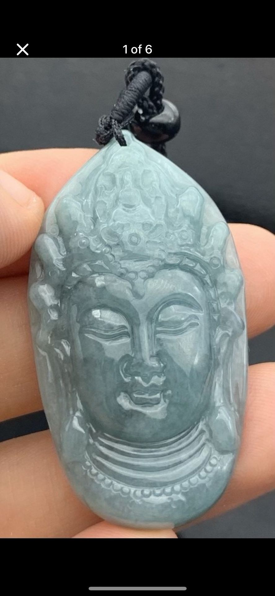 419156 Certified JADEITE Jade Hand Carved Pendant Sakyamuni Kwanyin Buddha God