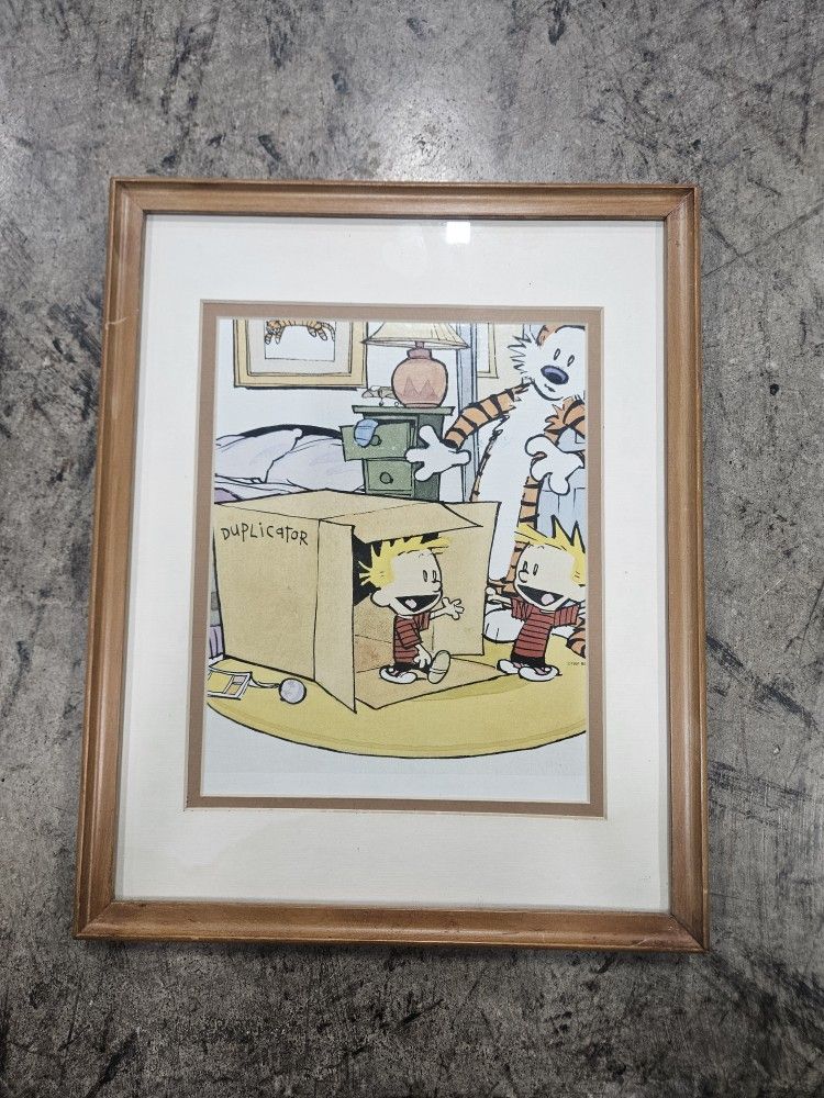 Framed Calvin & Hobbes Duplicator Poster 15"× 12"