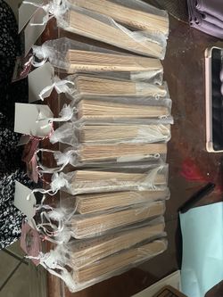 12 pieces wood folding hand fans